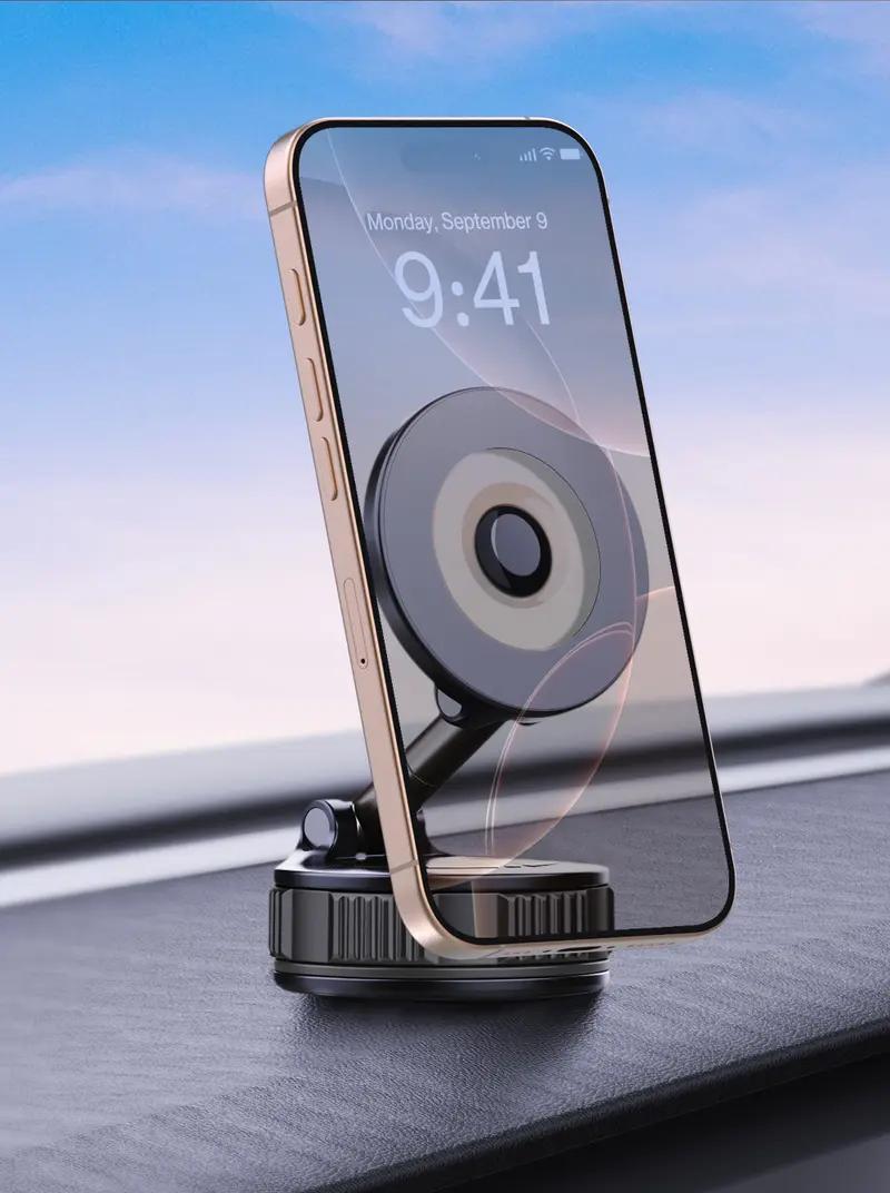 Newly Upgraded Retractable Car Mobile Phone Holder 360 Magnetic Vacuum Suction Cup One - click Safety Lock Ultra - compact Design - 5 - CJ
