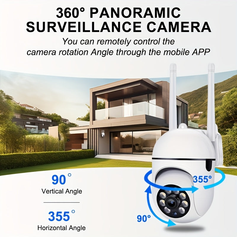 Courtyard Guardian Outdoor Spherical Camera Set - 1080P 360 Blind Spot Monitoring, Wireless 2.4G Anti - interference, Full - color Night Vision, Motion Tracking & Remote Viewing Via App - 5 - CJ