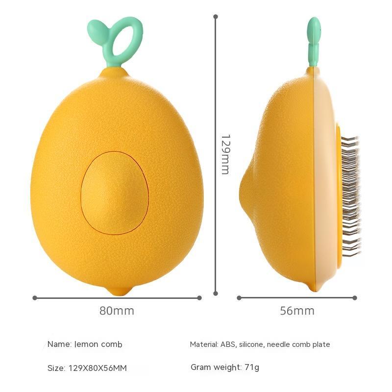 Cat Brush Hair Remover Cleaning Avocado Shaped Dog Grooming Tool Pet Combs Brush Stainless Steel Needle Pet Cleaning Care - 0 - CJ - 13X8X5cm - Lemon Yellow - CJYD182975402BY