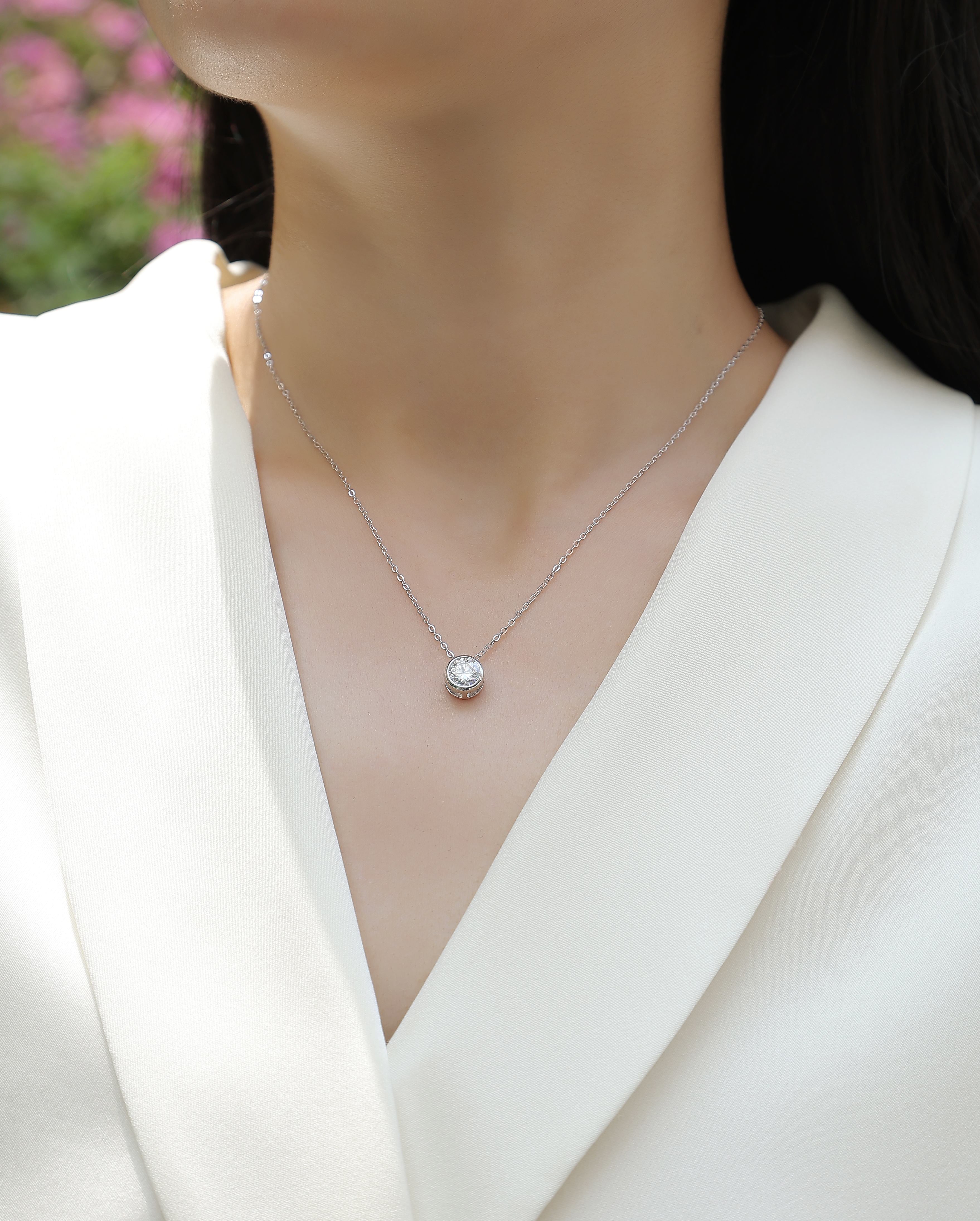 1Purity - A Fashionable And Luxurious Diamond Jewelry Pendant Set With 1 - carat Moissan Diamond S925 Sterling Silver Prohibit TikTok sales - 5 - cj