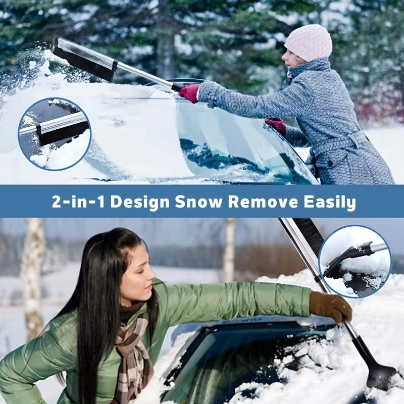 Car Windshield Wiper, Snow Removal Brush, Snow Shovel, Extendable Stainless Steel Cleaning Tool, Broom Cleaning Accessories - 5 - cjdropshipping