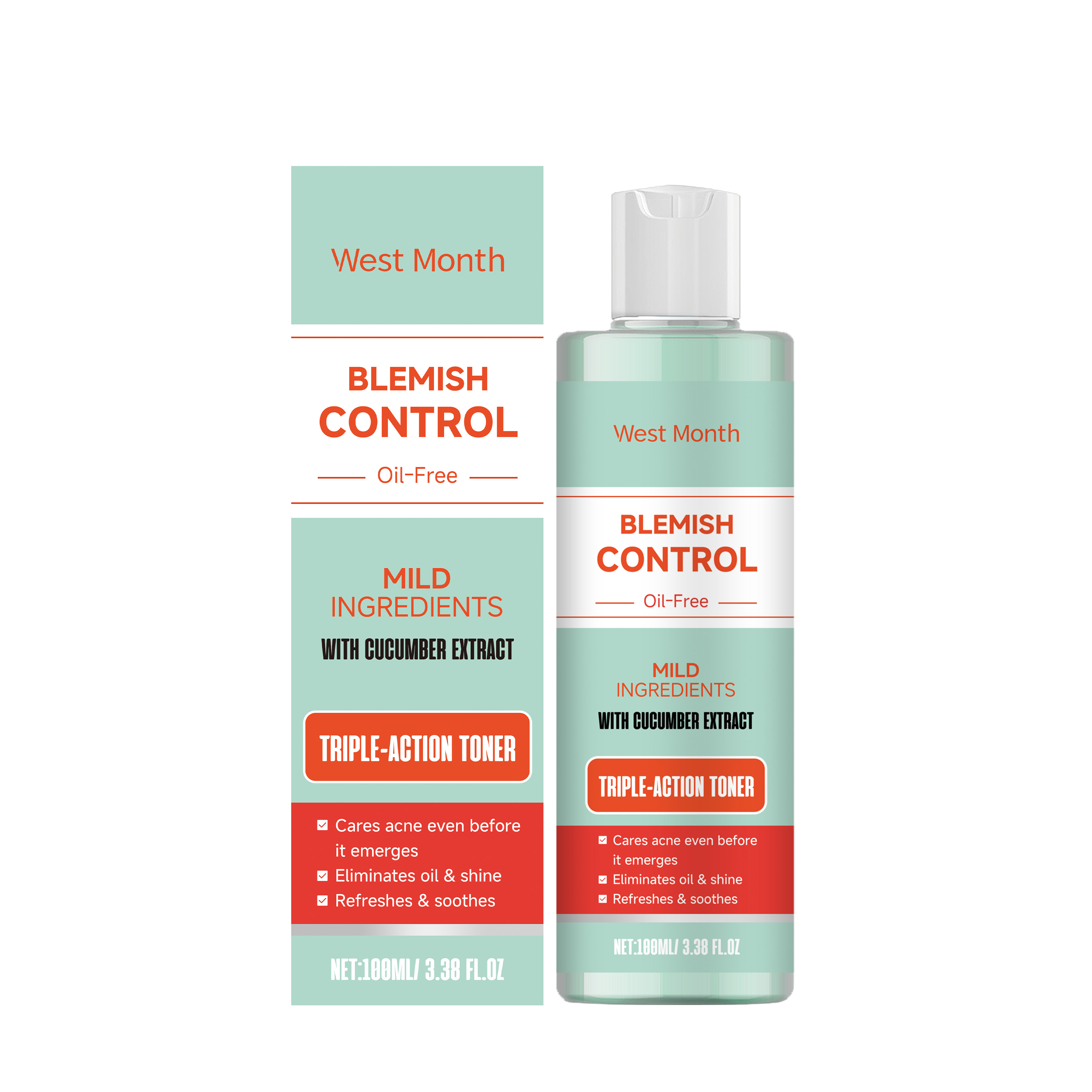 West&Month Facial Toner With Mild Ingredients To Lighten Acne, Nourish And Repair Facial Skin - 5 - CJ