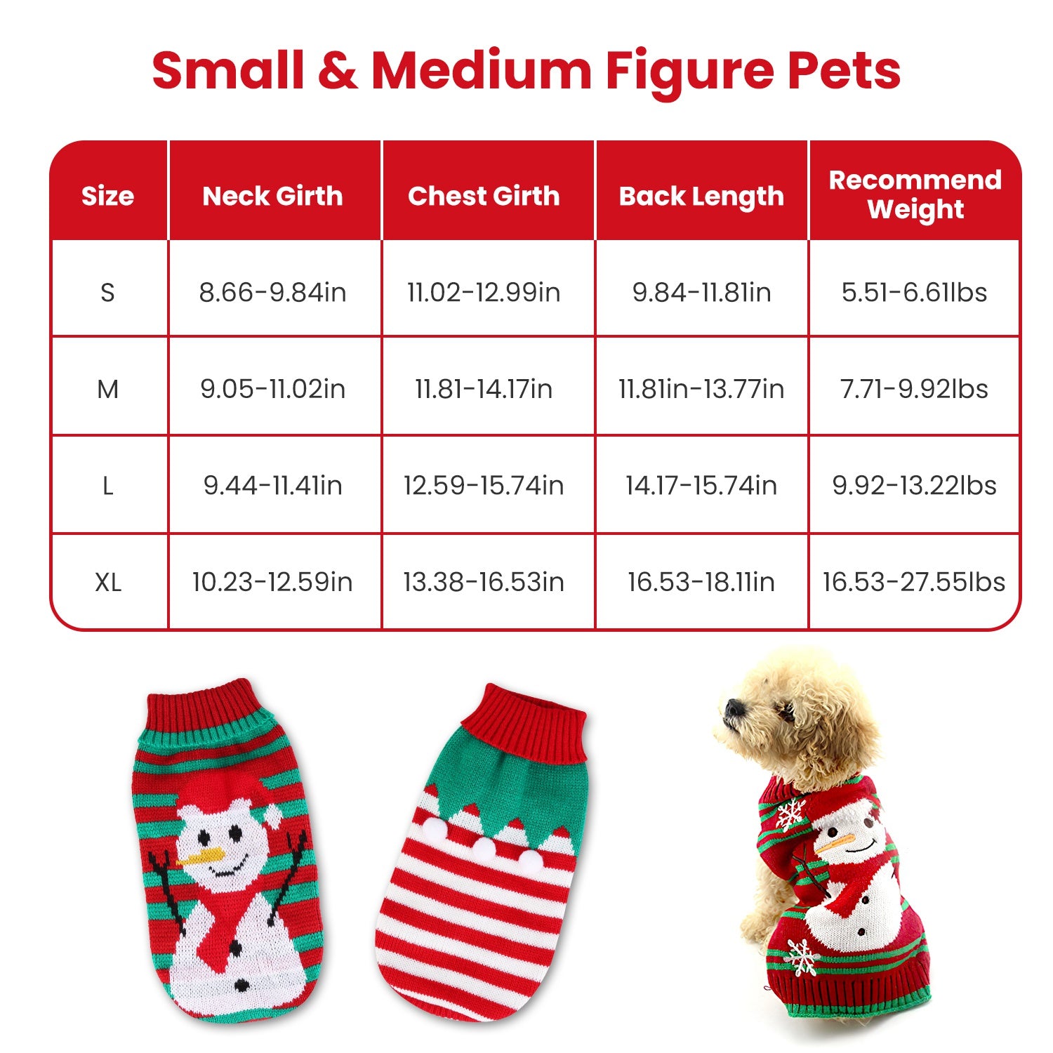 2 Patterns 4 Sizes Option - 1Pc Pet Christmas Turtleneck Sweater Dog Cat Christmas Clothes Snowman Stripes Costume Winter Holiday Sweater For Small Medium Kitten Puppy Cats Dogs - 5 - CJ