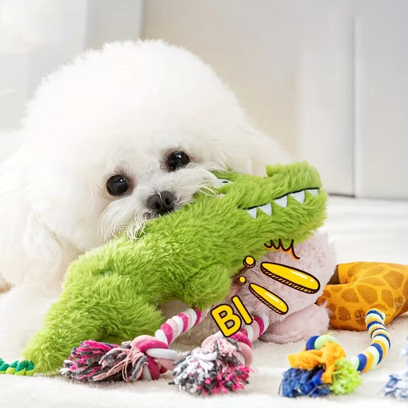 Squeaky Toys For Dogs - Dog Toys Plush, Funny Stuffed Enrichment For Poodle Bulldog Senior Home Indoor Travel Camping Enhance Playful Moments During Indoor Outdoor Activities - 4 - CJ