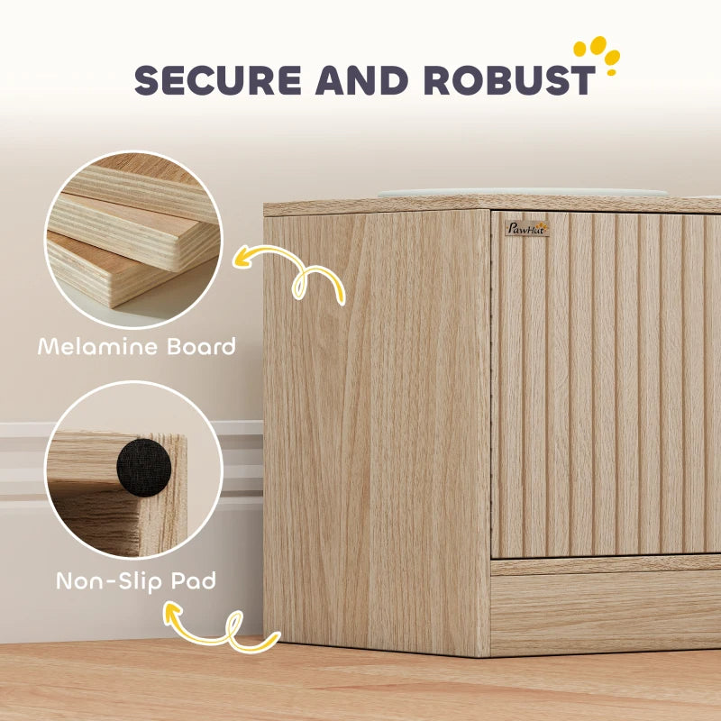 Elevated Dog Bowl, Large Feeding Dog Bowl Stand With 2 Stainless Steel Bowls, Storage Drawer, And Slow Feeder Mat. - 5 - CJ