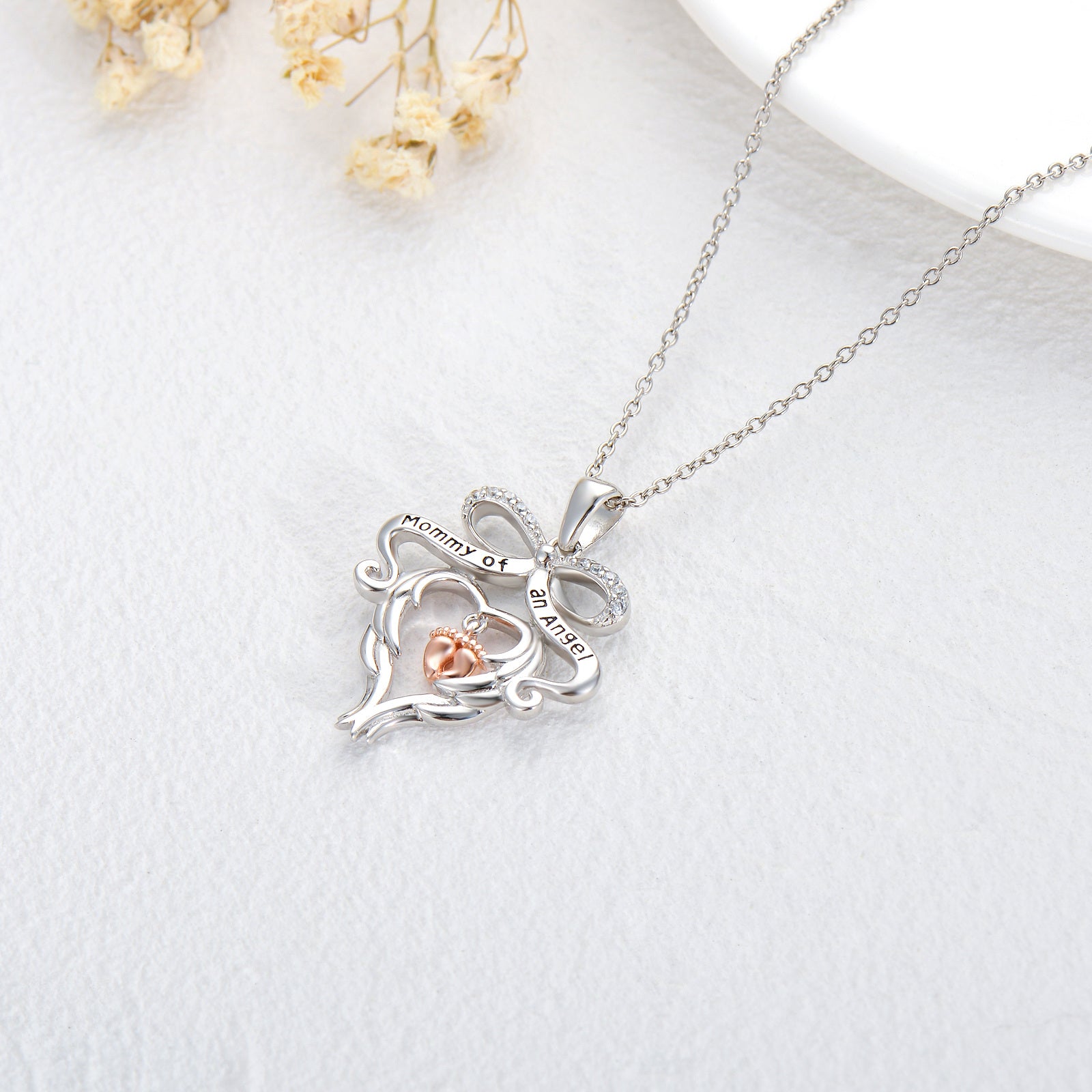 925 Sterling Silver Memorial Grieving Mommy of an Angel Jewelry for Women - 5 - cjdropshipping