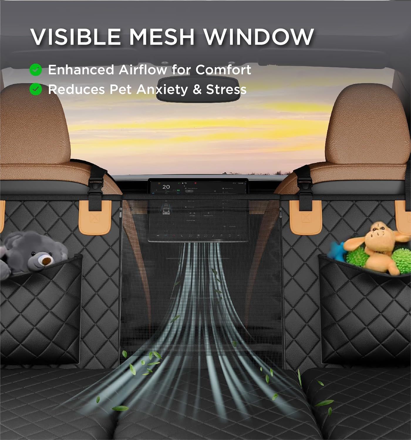 Made4Pets Pet Dog Car Back Seat Cover Back Seat Extension Pad Can Bear 400 Pounds Waterproof And Non - slip Dog Car Hammock Eight - layer Hard Bottom With PE Foam Easy To Install And Clean - 5 - CJ