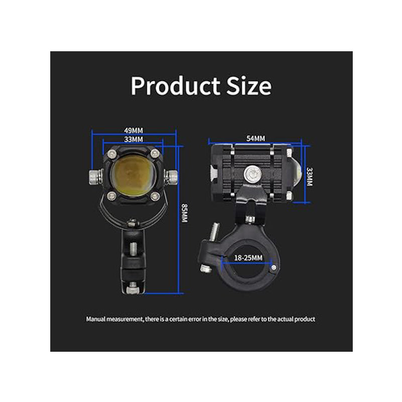 2pcs M5 Spotlight Ultra Bright LED Fog Lights, Headlights, Motorcycles, Cars, Projectors, Waterproof, Universal, Suitable For Motorcycles, SUV, Small, Auxiliary, Spotlight, 12W - 5 - CJ