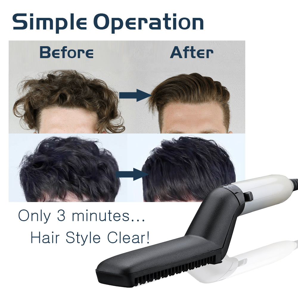 Electric Hair Straightener Brush,Men Quick Beard Straightener Styler Comb,Hair Straightening,Curly Hair Straightening Comb,Side Hair Detangling,Multifunctional Hair Curling Curler - 5 - CJ