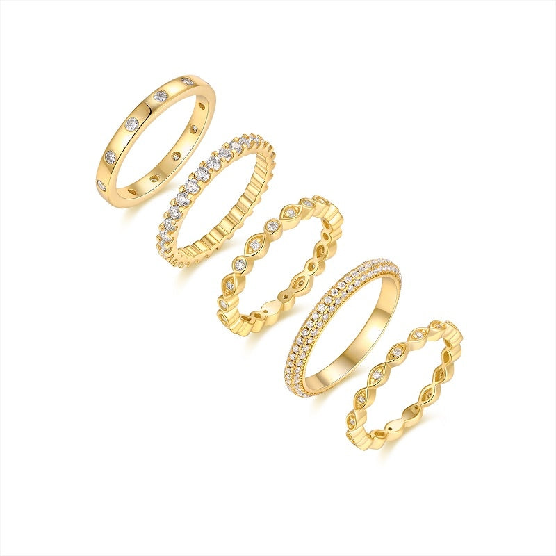 1Starlight Golden Melody - Fashionable Men’s And Women’s Ring And Ring Jewelry Set With Moissanite S925 Sterling Silver And Gold - plated Diamond Prohibit TikTok sales - 5 - cjdropshipping