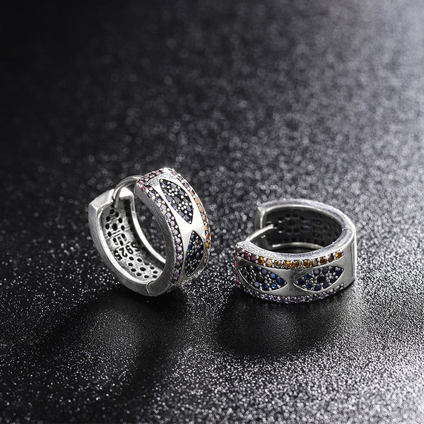 Sterling Silver 925 Ring Women's Luxury Small Group Full Diamond Wide Edition Earrings - 4 - https://x.com/titan_prim62775J