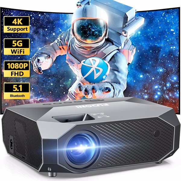 Projector With 5G WiFi And Bluetooth, Native 1080P, Supports 4K, Suitable For Mobile Phones,PCs,TV Sticks,PS5, Shipped From FBA Warehouse, Prohibited From Sale On Amazon - 5 - CJ