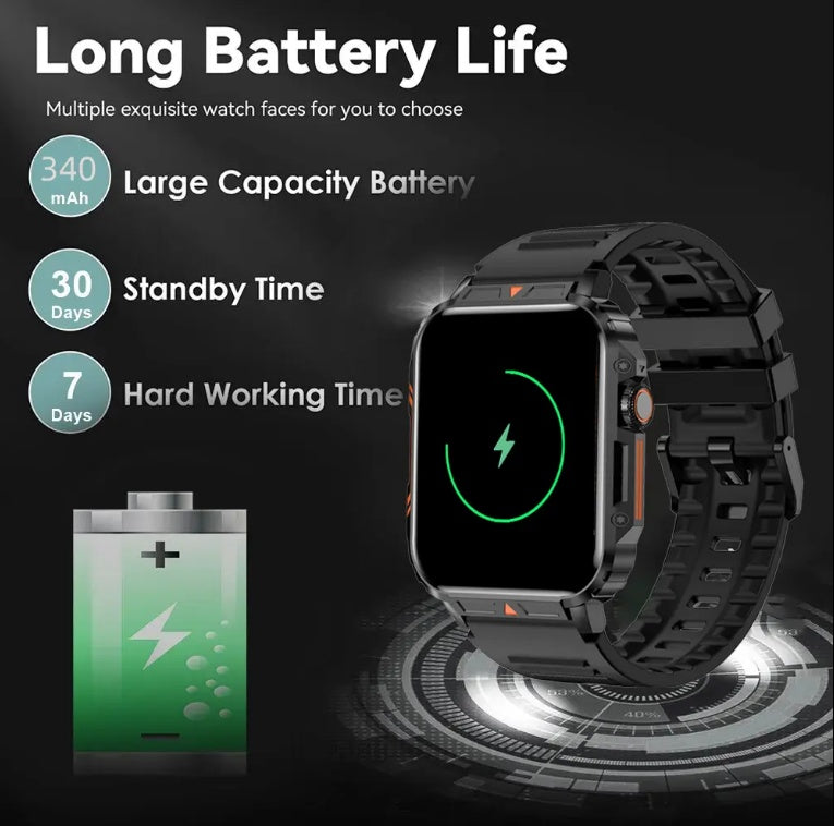 L81 Outdoor Sports Square Smartwatch Answer Call Big Battery Fitness Tracker Waterproof Smartwatch Men For IOS Android - 5 - CJ