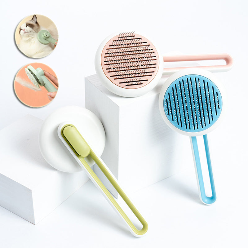 Pet Dog Hair Remover Cat Brush Grooming Tool Automatic Massage Comb Round Hair Brush For Cat Dog Pet Supplies - 0 - CJ