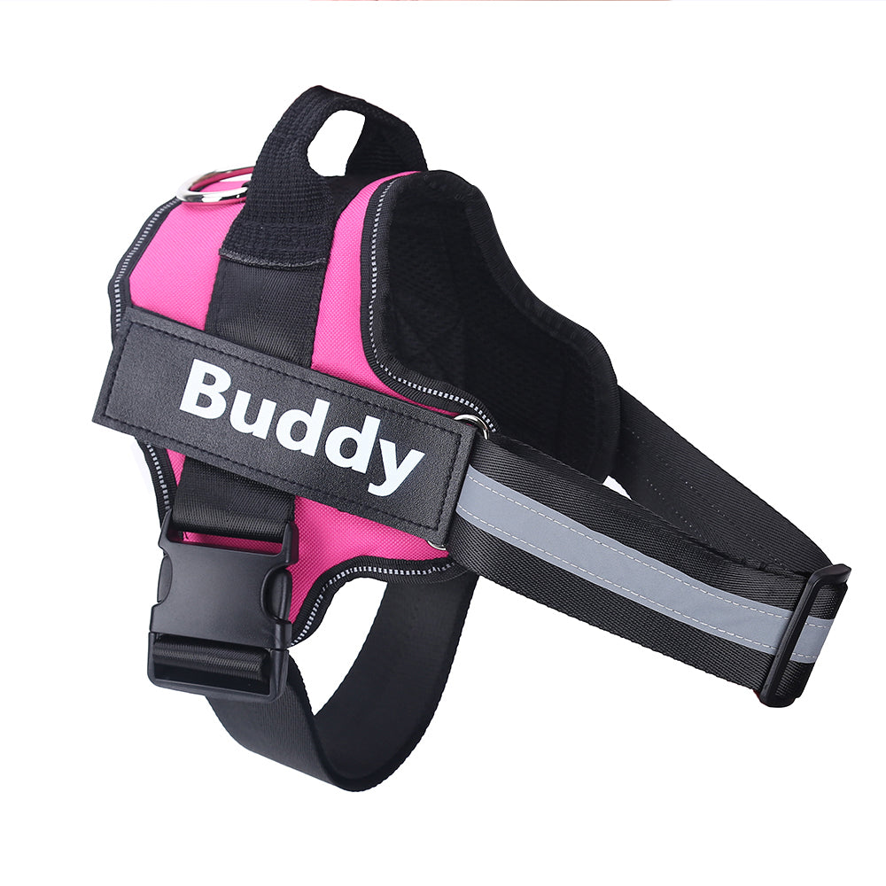 Personalized Dog Harness NO PULL Reflective Breathable Adjustable Pet Harness Vest For Small Large Dog Custom Patch Pet Supplies - 7 - CJ