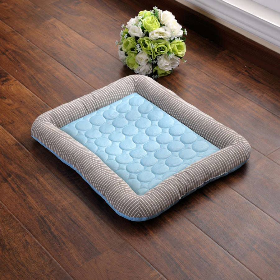 Pet Cooling Pad Bed For Dogs Cats Puppy Kitten Cool Mat Pet Blanket Ice Silk Material Soft For Summer Sleeping Blue Breathable - 0 - CJ