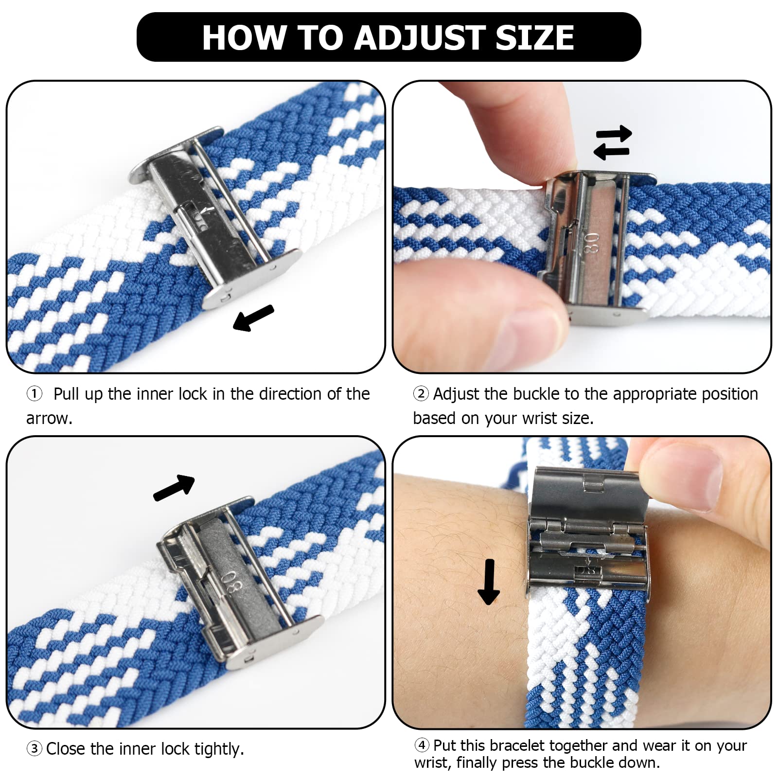 Nepfaivy Compatible With Apple Watch Band - 38mm 40mm 41mm 42mm 44mm 45mm 49mm Braided Stretchy Sport Band For Apple Watch Series SE 8 7 6 5 4 3 2 1, Women Men Nylon Fabric Elastic Loop Breathable Wat - 5 - CJ