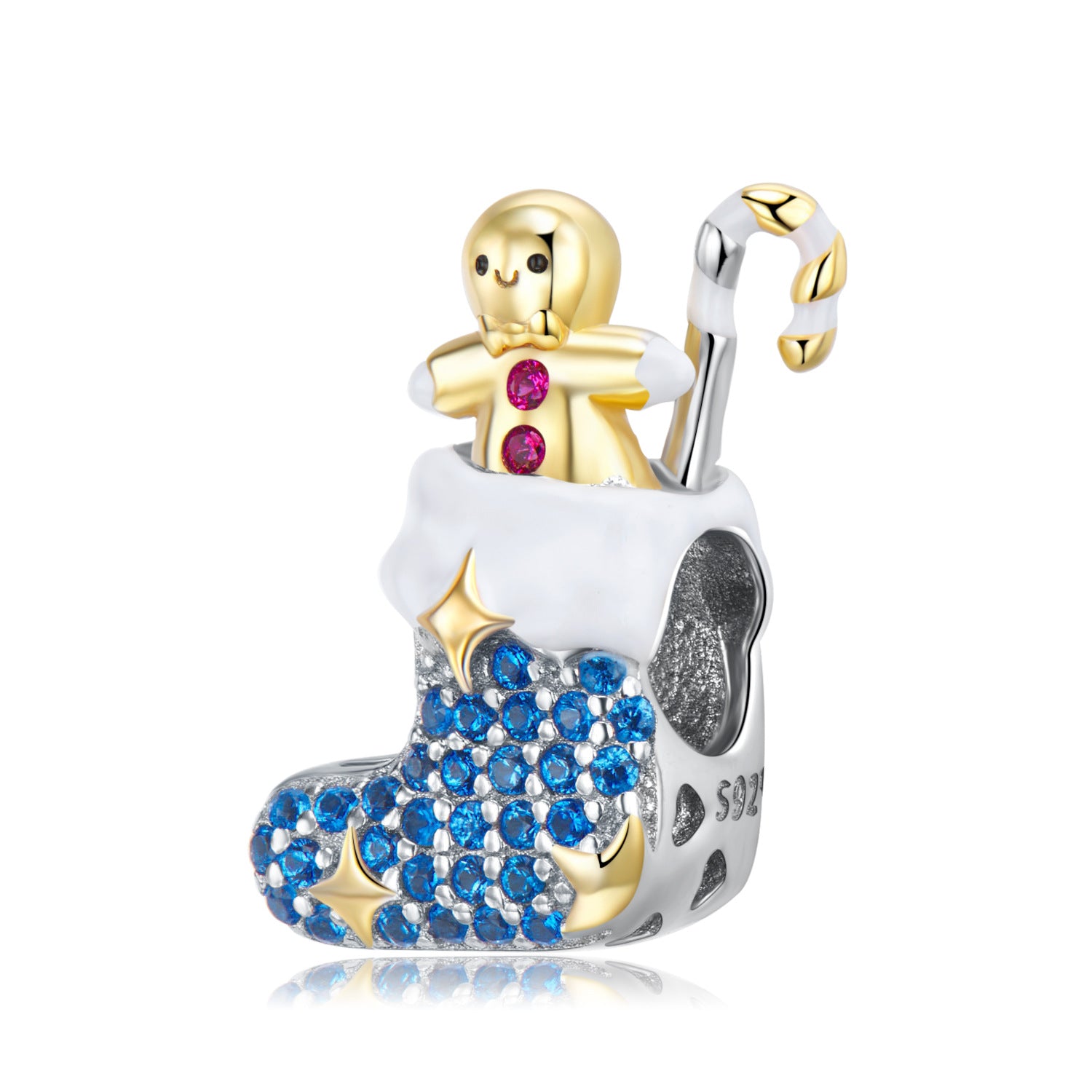 Blue Gift Socks Beads Christmas Series 925 Silver Beads Necklace Bracelet Diy Accessories - 4 - https://x.com/titan_prim62775J