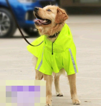 Spring and summer new dog raincoat waterproof cape dog reflective raincoat large dog raincoat - 0 - CJ