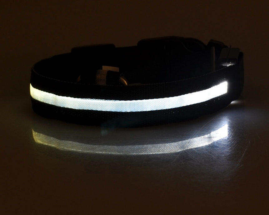 Nylon LED Pet Dog Luminous Collar Night Safety Flashing Glow in Dark Dog Cat Leash Adjustable Pet Supplies - 0 - CJ