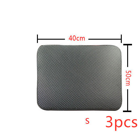 Double Layer Litter Cat Bed Pads Pet Cat Litter Mat Trapping Pets Litter Box Mat Pet Product Bed For Cats House Clean Mat - 0 - CJ - S3PC - Grey - CJJJCWMY00030 - S3PC - Grey