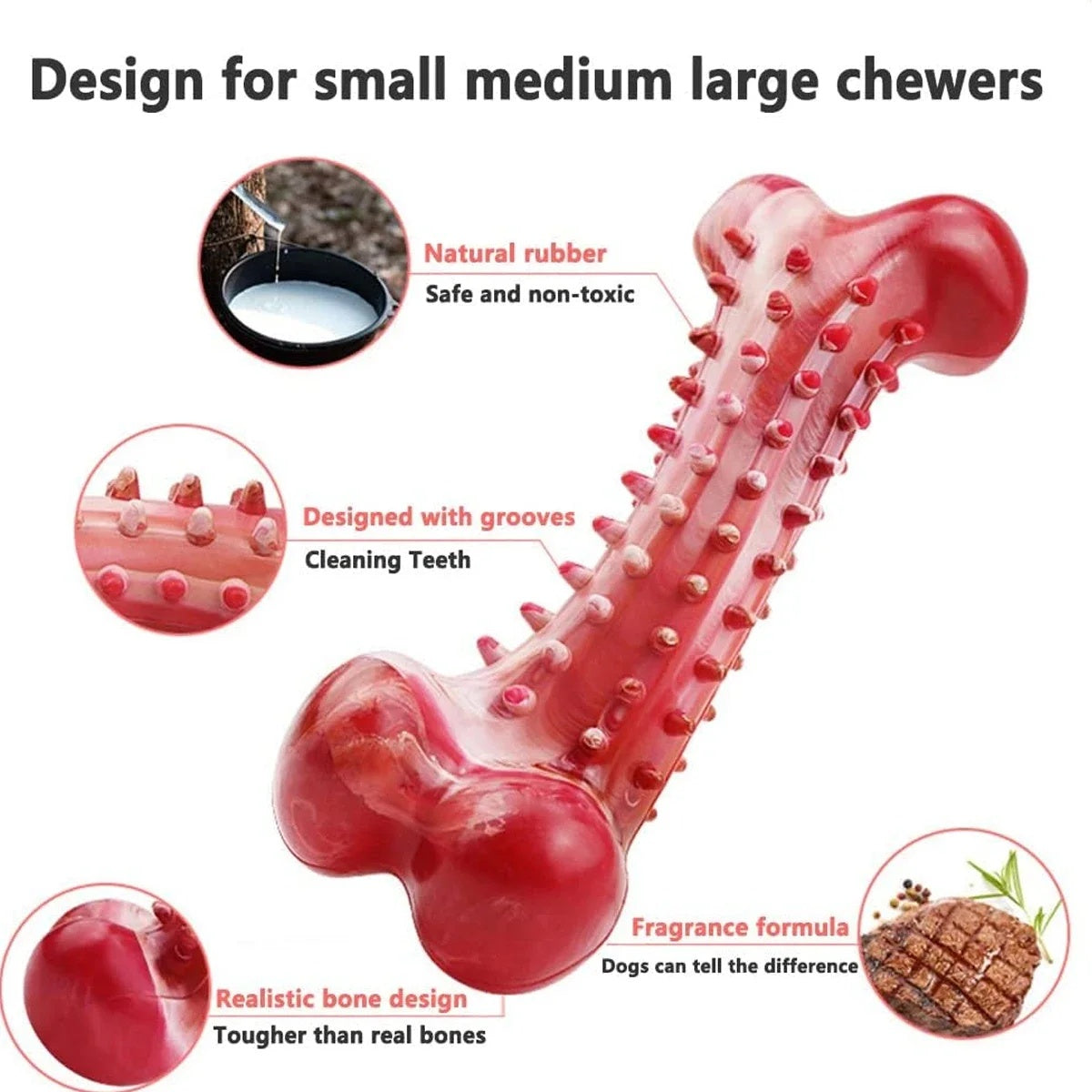 Natural Rubber Chew Toy Suitable For Aggressive Dogs - Durable And Long - Lasting Suitable For Dogs Chewing Heavy Objects - 4 - CJ