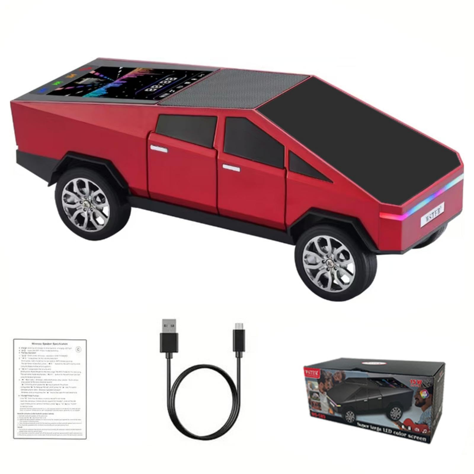 WS - 580 Bluetooth Pickup Truck Portable Speaker With Display, High - definition Sound, TWS Pairing, FM Radio, Built - in Microphone For Hands - free Calls, A Surprising Gift For Car Enthusiasts - 5 - CJ