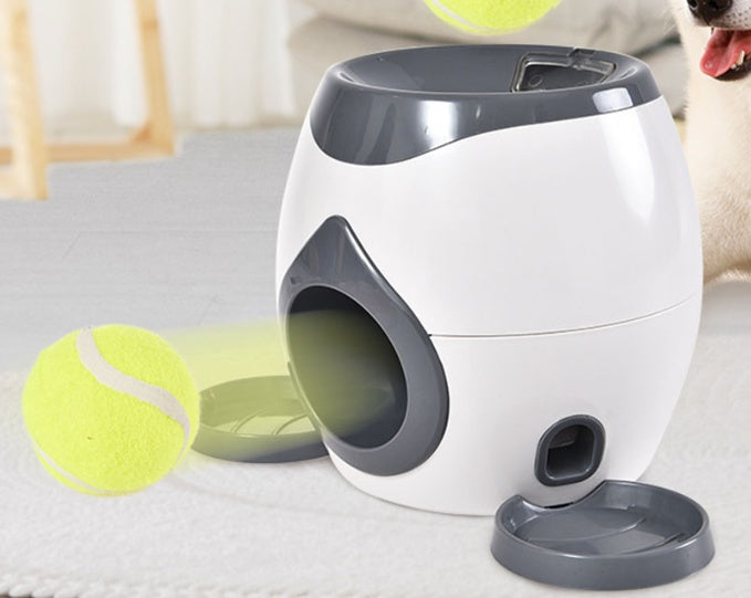 Smart Pet Feeder Tennis Ball Missing Device Throwing Reward Machine - 0 - CJ - Grey white - CJJJCWGY00881 - Grey white