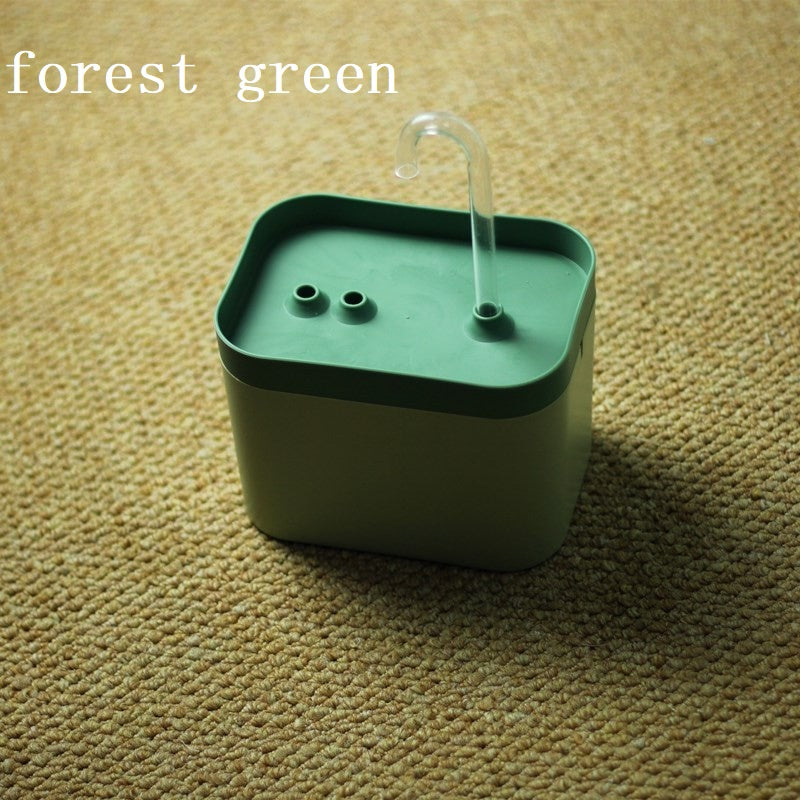Automatic Cat Water Fountain Auto Filter USB Electric Mute Cat Drinker Bowl 1.5L Recirculate Filtring Drinker For Cats Pet Water Dispenser - 4 - CJ - Forest green - USB with protect - CJMY162507645SH