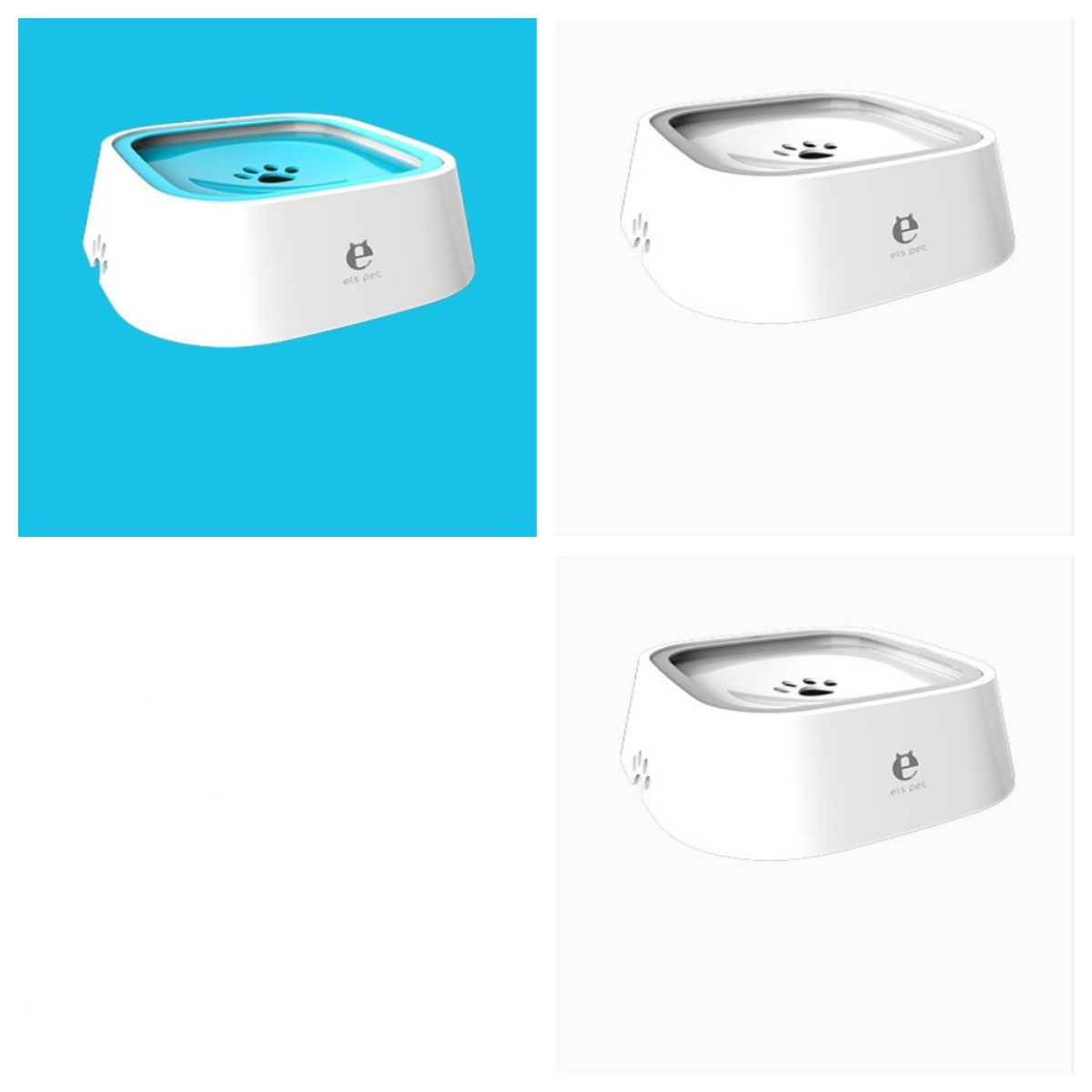 1.5L Cat Dog Water Bowl Carried Floating Bowl Anti - Overflow Slow Water Feeder Dispenser Pet Fountain ABS&PP Dog Supplies - 0 - CJ - 1Blue2White - CJGY102545417QJ