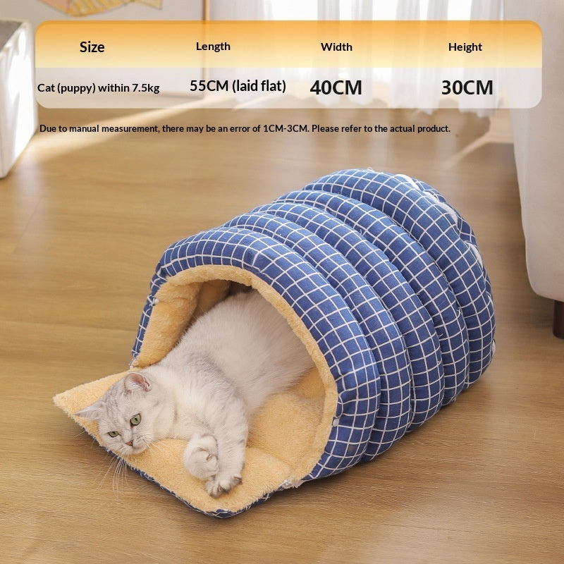 Thickened Insulated Pet Bed With A Closed Design And A Handy Handle - 0 - CJ