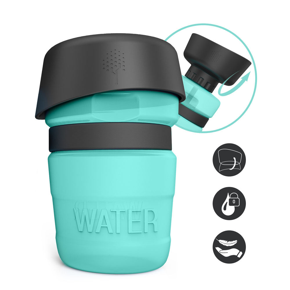 Pet Outdoor Foldable Bottle Dog Travel Water Bottle Dog Water Dispenser - 0 - CJ - Tiffany Blue - 520ml - CJJJCWGY00675 - Tiffany Blue - 520ml