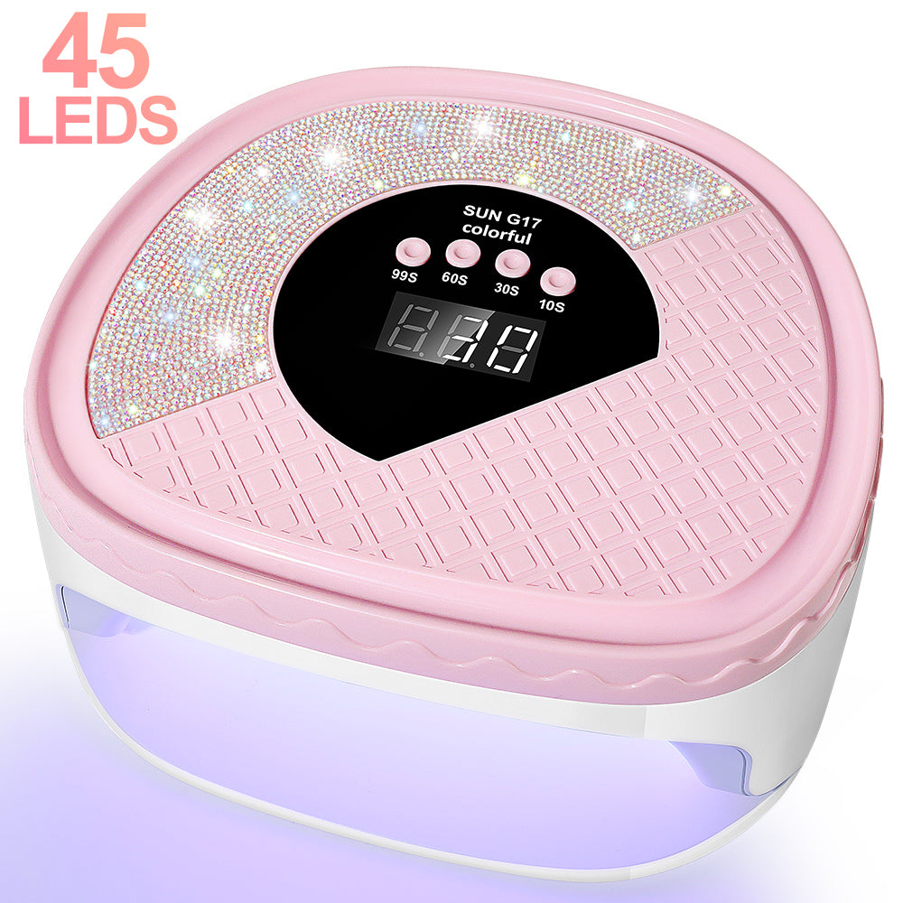 UV Nail Dryer Gel Nail Lamp, LED Light For Gel Polish - 4 Timers Professional Nail Art Accessories Nail Lamp With 42 Beads & Touch Display, Shining Crystal Decorations, Curing Gel Toe Nails - 5 - CJ