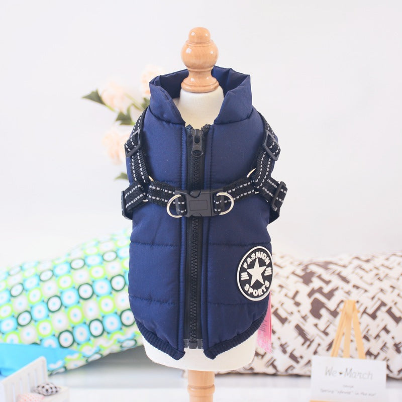 Waterproof Dog Clothes Winter Dog Coat With Harness Warm Pet Clothing Big Dog Jacket Chihuahua Labrador Coat Costume - 0 - CJ
