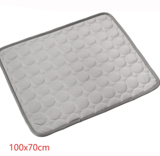 Pet Dog Cat Ice Silk Cold Nest Pad For Cooling In Summer - 0 - CJ - Gray - 102X70cm - CJJJCWGY00320 - Gray - 102X70cm