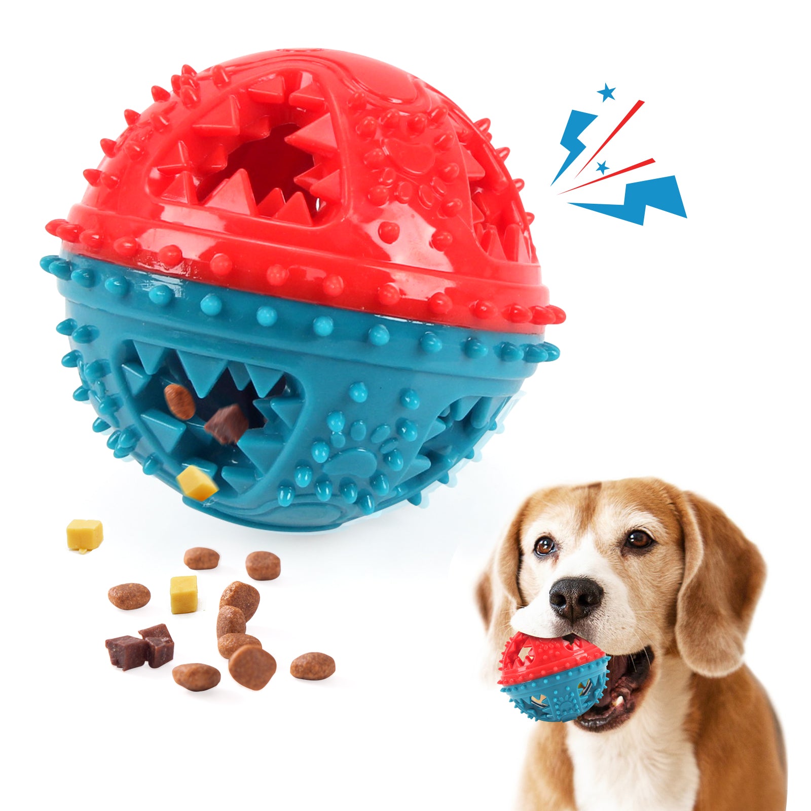 Dog Chew Toys Grinding Teeth Sound Ball Toys Leaking Food Balls Anti Bite Interactive Training Cleaning Teeth Toys Pet Products - 5 - CJ