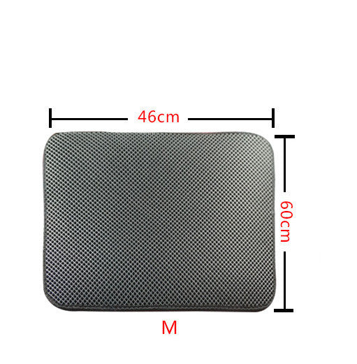 Double Layer Litter Cat Bed Pads Pet Cat Litter Mat Trapping Pets Litter Box Mat Pet Product Bed For Cats House Clean Mat - 0 - CJ - M - Grey - CJJJCWMY00030 - M - Grey