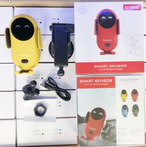 Infrared Induction Car Wireless Charger Car Phone Holder - 0 - CJ - Yellow - Plus Version - CJSJ124411308HS