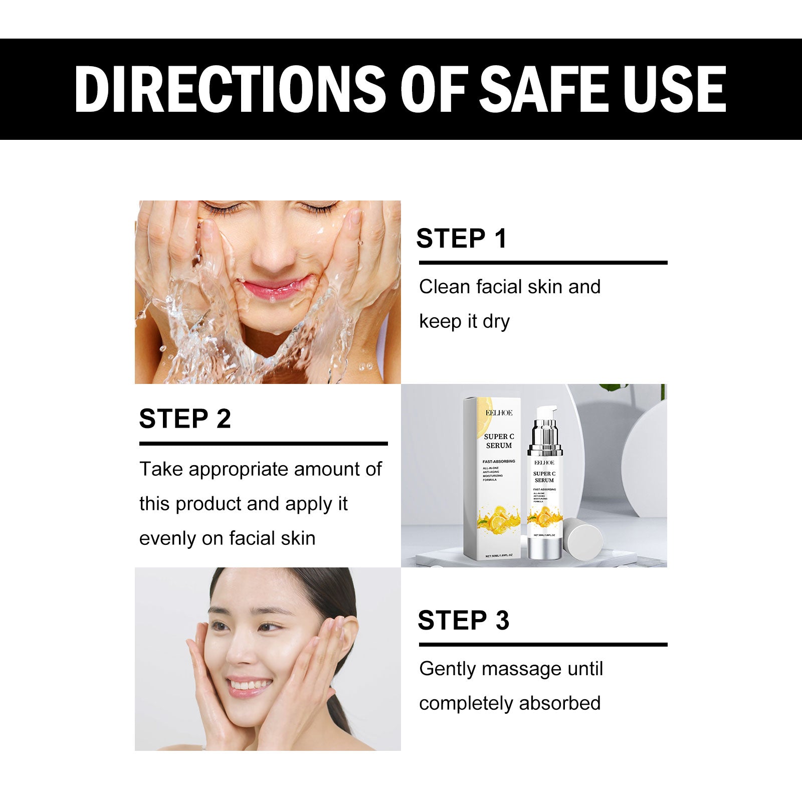 EELHOE Super C Serum, Refresh The White Skin Hydrating Moisture Soft Delicate Skin Essence - 5 - CJ