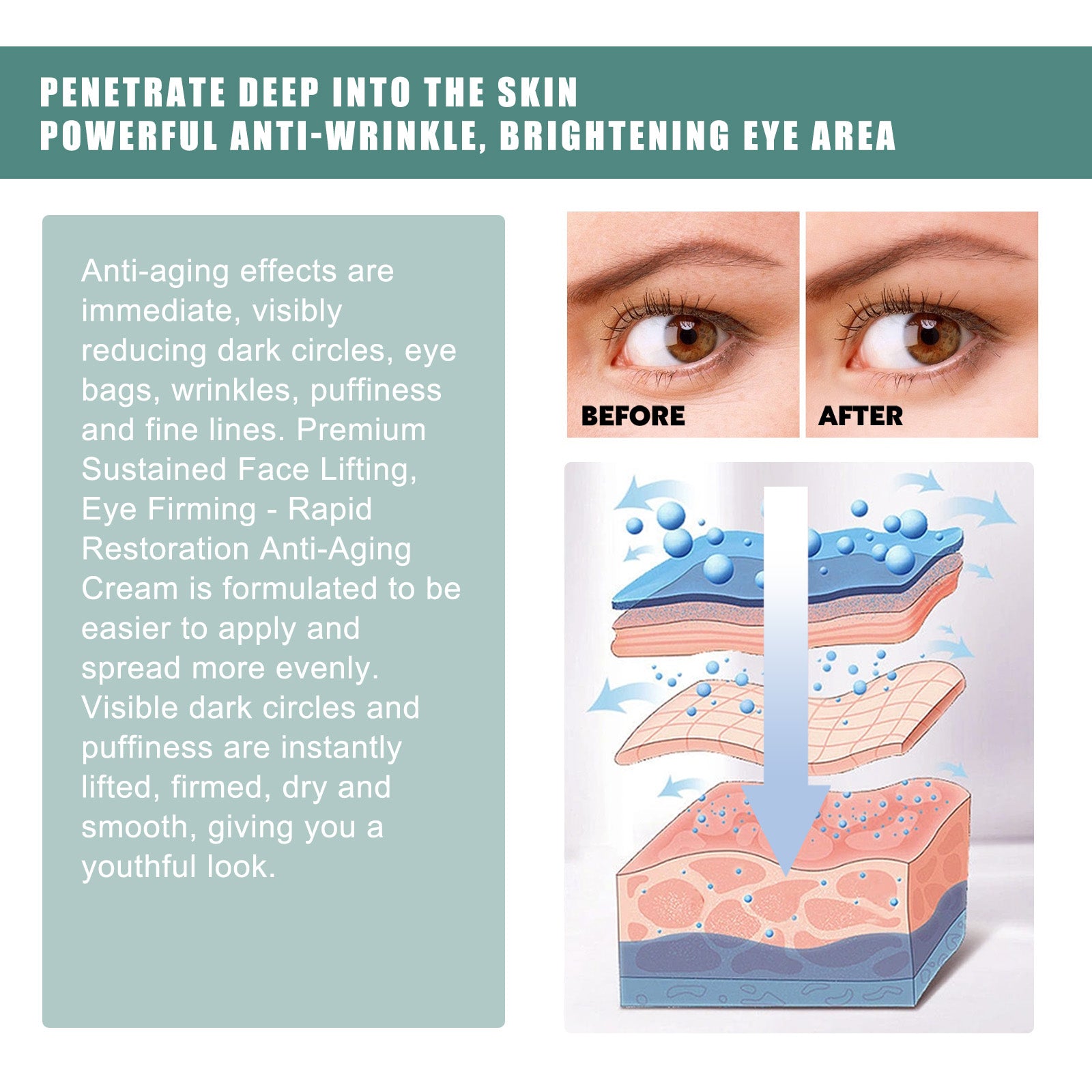 EELHOE Anti - Aging Eye Serum Reduces Dark Circles, Bags, Wrinkles, Firming Eyes, Brightening And Even Skin Tone - 5 - CJ