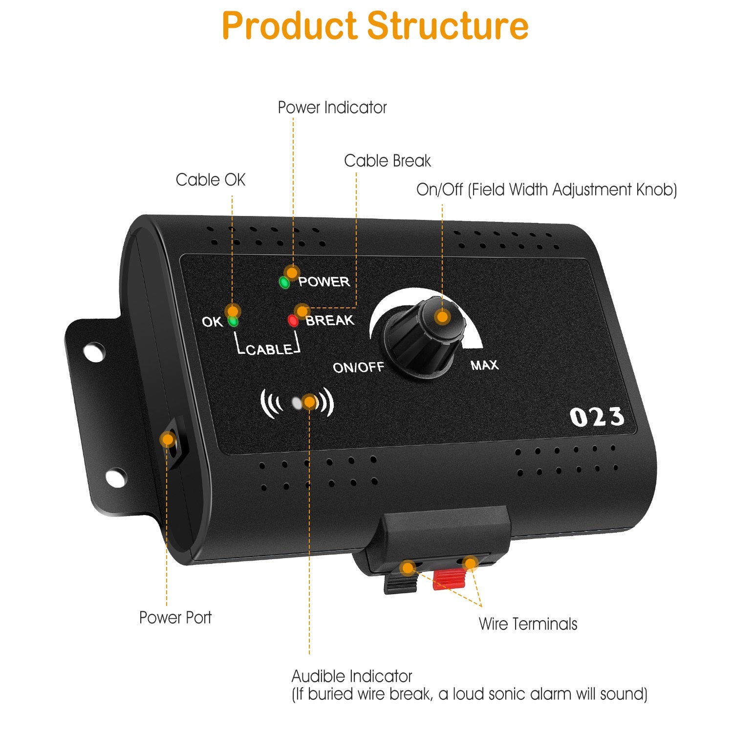 1Set Electric Dog Fence System Pet Tone Shock Boundary Containment Water Resistant Collar Receiver For Small Medium Large Dog - 5 - CJ