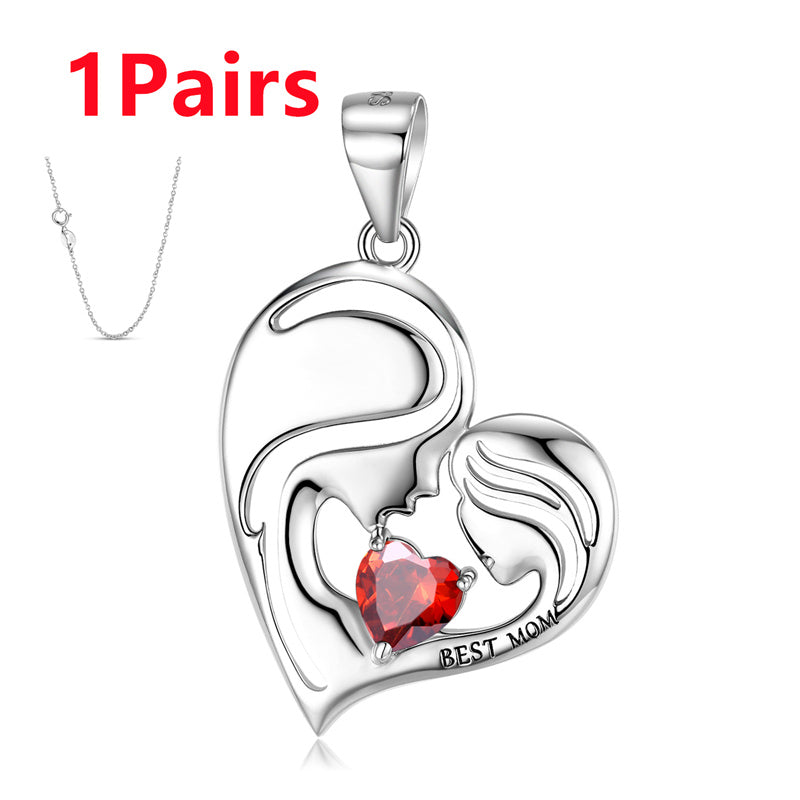 S925 Sterling Silver Best Mom Necklace Mother's Day Series Necklace - 4 - CJ - PNC00821 Set - CJJE159972314NM