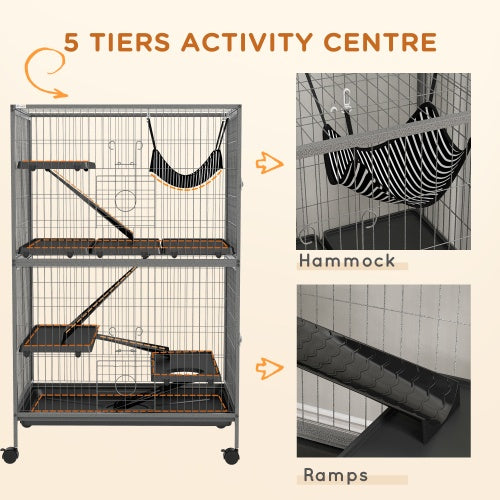 5 Tiers Of Small Animal Cages, Ferret Cages, Large Chinchilla Cages With Hammock Fittings And Heavy Duty Wires - 5 - CJ