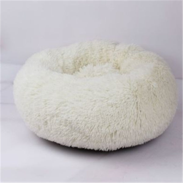 Round Long Hairy Autumn And Winter Nest Pad Cat Mattress - 0 - CJ - White - 120cm - CJJJCWMY00276 - White - 120cm