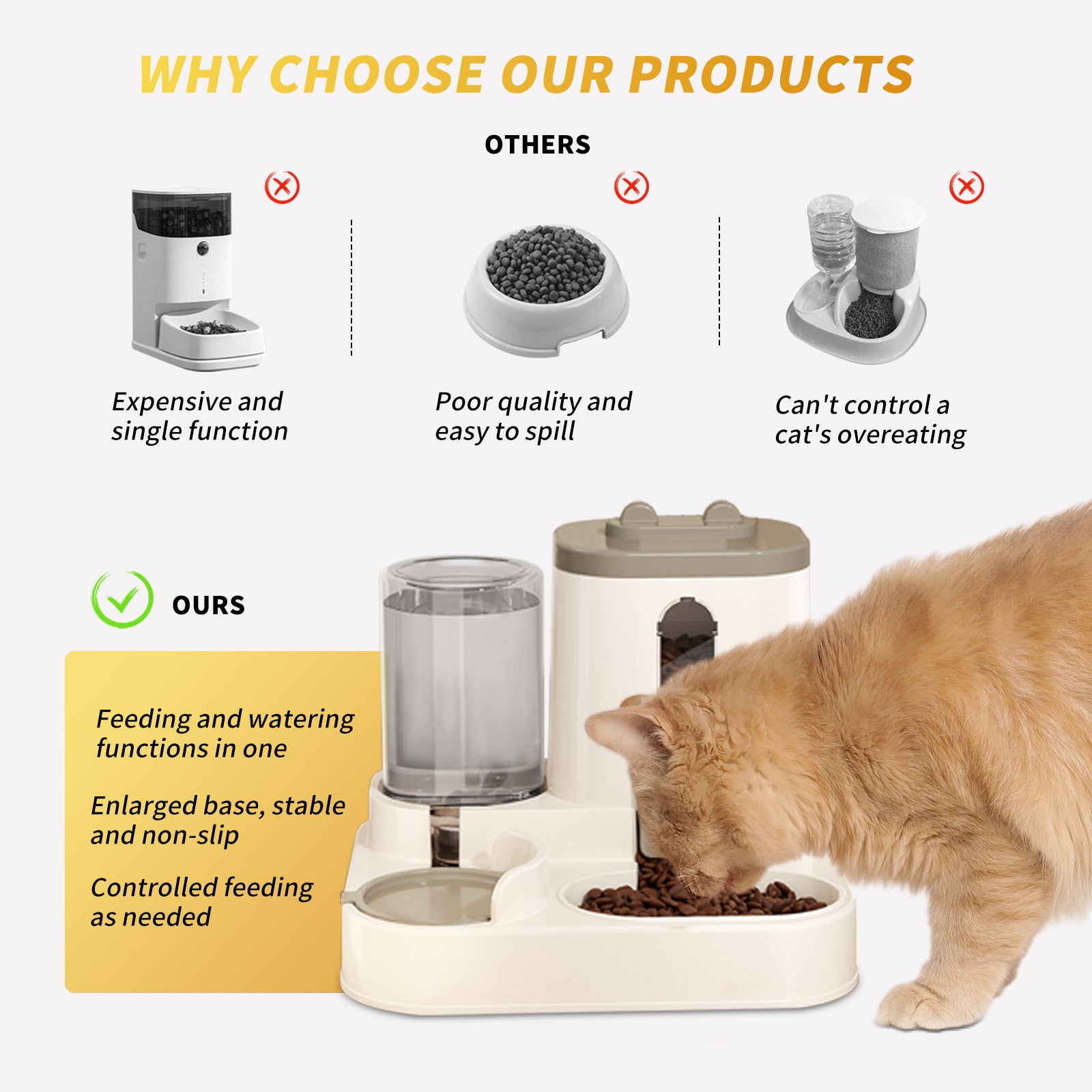 Fully Automatic 2in1 Cat Food Dispenser - Integrated Water And Food Feeding System - Cute Water Dispenser Cat Accessories - 5 - CJ