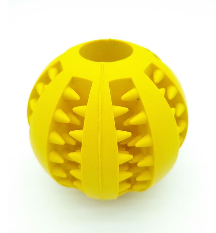 Pet Slow Feeder Dog Toy Cute Funny Rubber Dog Ball Toy - 0 - CJ - Yellow - 7cm - CJJJCWGY00661 - Yellow - 7cm