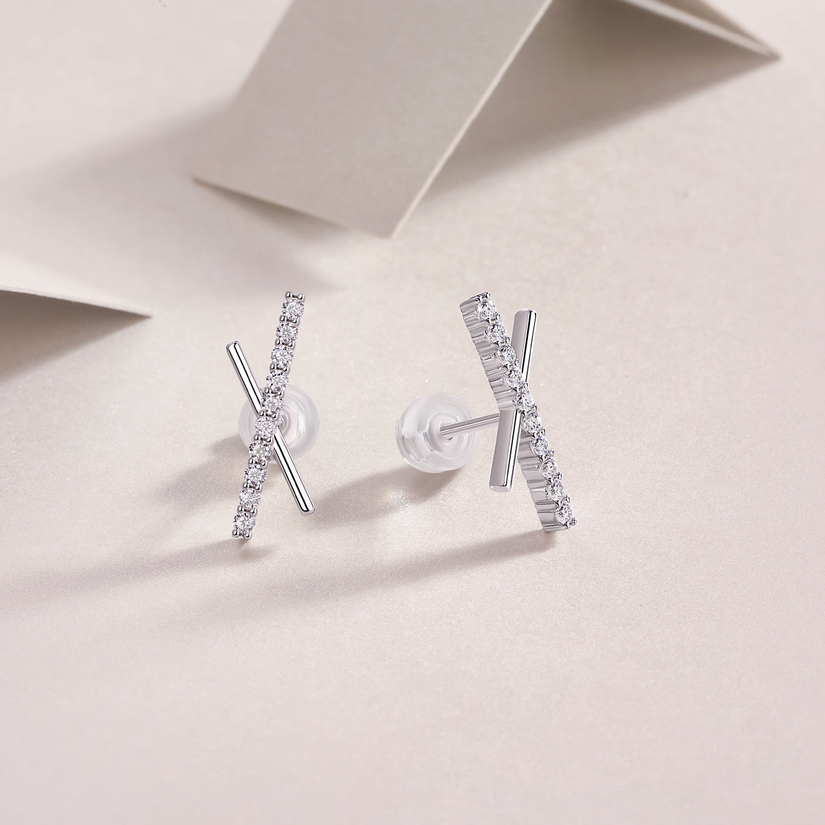 1Sky Meteor Diamond Set Moissanite Silver Earrings Luxury Fashion Diamond Earrings Stud Earrings Prohibit TikTok sales - 5 - CJ