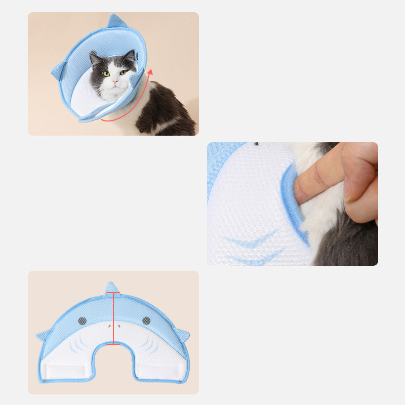 Soft Cat Recovery Collar Cat Cone Collar Nonwoven Fabric Elizabethan Collar Loops - Protective Wound Healing Specially Designed For Cats And Puppies - Easy To Eat And Drink - 5 - CJ
