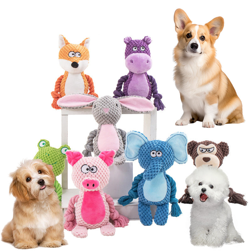 Pet Plush Sound Cotton Rope Toys Interactive Tug Of War Training Item Creative Dog Toy Pet Training Dog Supplies - 0 - CJ