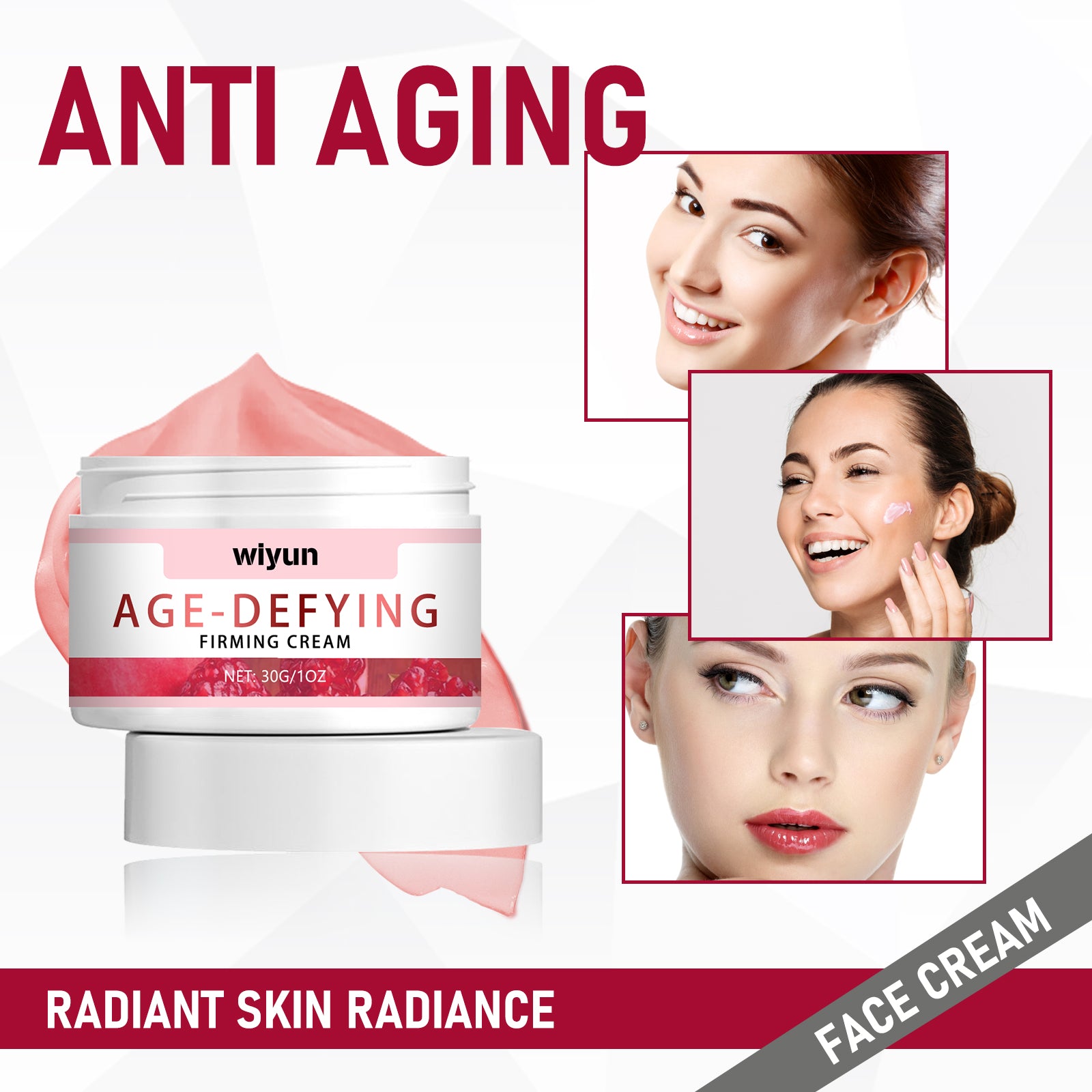 Wiyun Age Defying Firming Cream, Reduce Wrinkle Skin Slack Firming Bright Smooth Elastic Moisturizing Cream - 5 - CJ